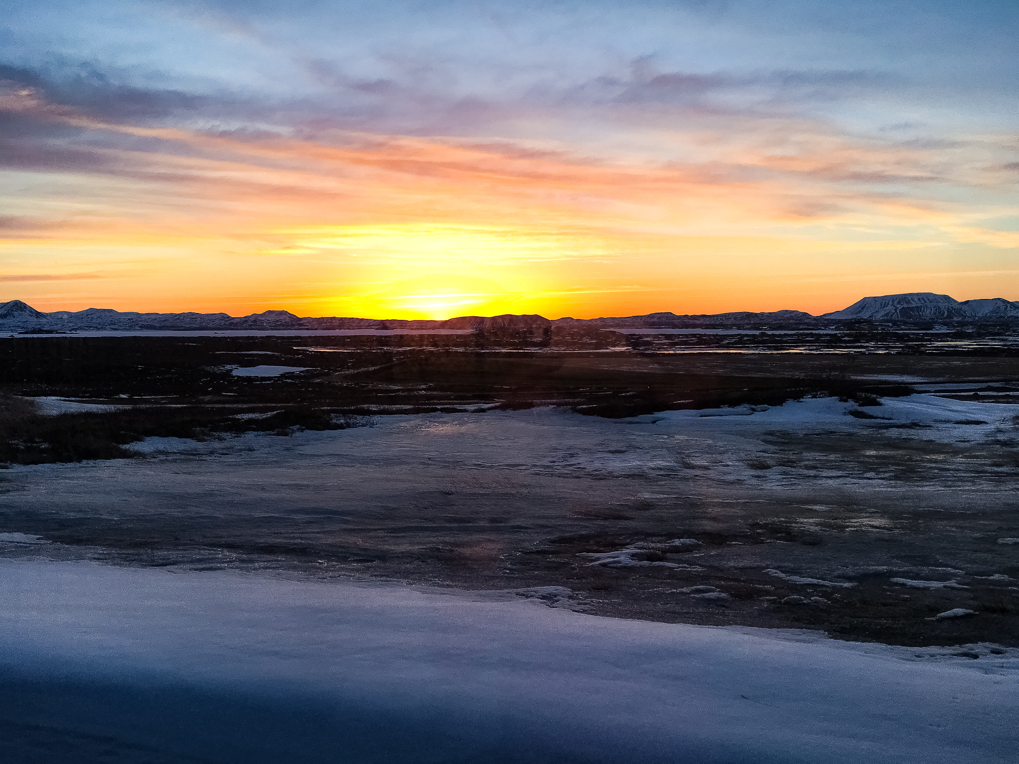 north iceland myvatn nature bath dusk